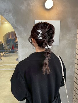 ヘアーブレイス(hair brace) 千葉駅/着物ヘア/大人ガーリー/ダークアッシュ/似合わせカット