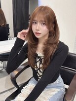 ロムーク 表参道(LOMKH)&nbsp;小顔ロングレイヤーカット顔周り春ハッシュカット透明感カラー