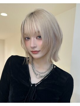 アイトーキョーエス 渋谷(AI TOKYO S) ミルクティーブロンド/ダークブルー/デジタルパーマ/渋谷
