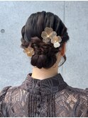 シニョンヘアお呼ばれヘアヘアセットヘアアレンジ