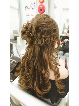 ミグ バイ クオーレ(mig by CUORE) リボン連鎖ハーフアップ