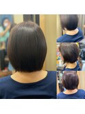 営業ビフォーアフター、エイジングヘア対応縮毛矯正