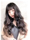 韓国風/黒髪ロング/インナーカラー