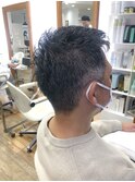 MEN'S HAIR &nbsp;センターパート　ツイストスパイラル　コンマヘア