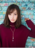 デザインカラー/シルキーベージュ/グレージュカラー/斜めバング