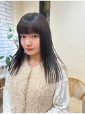 髪質改善ストレートロングナチュラルモードカットブラック
