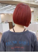 チェリーレッドボルドーカラーレッドブラウン赤髪名古屋ボブre