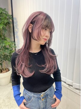 ソル 栄矢場町(SOL) ピンクカラー/レイヤーカット/デザインカラー/名古屋美容院