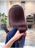 カシスカラーワインレッドブリーチダブルカラーケアブリーチ艶髪