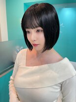 ユー イケブクロ(u Ikebukuro)&nbsp;レイヤーボブ/大人ボブ/暗髪/オフブラック/きりっぱなし