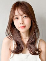 キリ 表参道(kyli)&nbsp;くせ毛風カール似合わせカット前髪チェリーブラウンうるツヤ