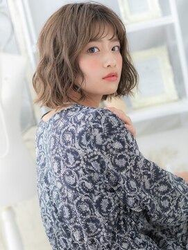 カバーヘア 上尾西口店(COVER HAIR) グレーベージュ小顔ゆるふわボブパーマA2上尾20代30代40代