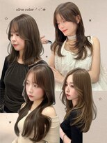 ボタン シブヤ(VOTAN SHIBUYA)&nbsp;オリーブブラウン/オリーブグリーン/透明感カラー/韓国ヘア