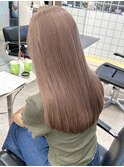 原宿ヘーゼルベージュ顔まわりレイヤーピンクベージュ