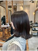 ミディアムレイヤー顔周りレイヤーブラウン韓国ヘア京都河原町