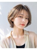 大人ショートボブ白髪ぼかし脱白髪染め30代40代50代60代♪
