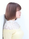 大人ガーリーダークアッシュミディアムレイヤーカットブリーチ