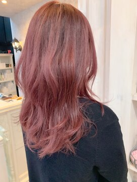 キャアリー(Caary) 福山市美容室Caary人気 韓国風ビビット赤みピンクカラー