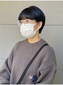 ネイビーブルー マッシュショート 丸みショート 担当熊倉