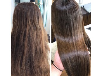 ヘアーアトリエ ルフェリ(Hair Atelier Lufeli)の写真/【西八王子駅すぐ！】当店人気のこだわり商材取り扱い◎髪の内部からしっかり補修し、艶のある髪に。