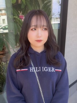 シェルハ(SHELHA) シースルーバング 顔周りレイヤー おくれ毛 オリーブブラウン