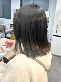 透明感艶カラーオリーブグレージュ＊切りっぱなしミディアム