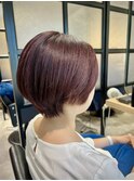 ベリーカラーショートボブ