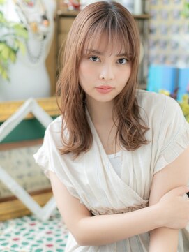 カバーヘア ブリス 戸田公園西口店(COVER HAIR bliss) シースルーバングベージュ顔周りレイヤーh3戸田公園20代30代40代