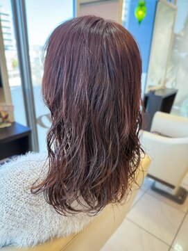 エムタニグチブランシェ(M.TANIGUCHI Branche') 朝楽なピンクベージュ系ミディアムパーマ