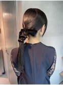 【タイトポニーテール】結婚式/二次会//銀座/ヘアセット/成人式