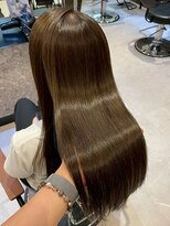 ダブル(W) ワンカラー/ブラウンベージュ/艶髪ストレート