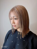 クレヨン ケース(Crayon case) ハイトーンカラー×透明感×シースルーバング切りっぱなしミディ