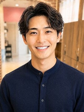 マテリア ヘアー デザイン(materia hair design) 【34.ニュアンスパーマ・センターパート・メンズカット】