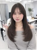 韓国ヘア/レイヤーカット_ハッシュカット_顔まわり_透明感カラー