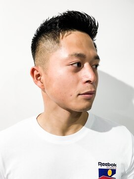 フジヤマ バーバー ショップ(FUJIYAMA BARBER SHOP) 七三オールバックツイストパーマコンマヘア