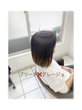 グリーン レーベル 川崎店(Green label) ブリーチ×グレージュ