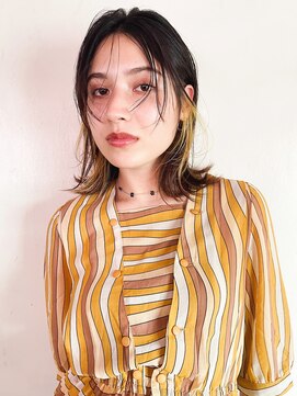 エミス バイ メルト 吉祥寺(emis by melt) 【堀惠洋平】インナーカラー イヤリングカラー イエロー