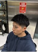 メンズビジネスツーブロックパーママッシュフェードF