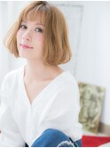 海浜幕張/髪質改善/ぱっつん前髪×ハイトーンカラーふわミディf