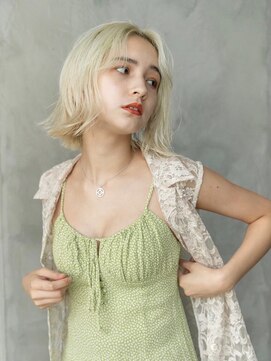 エースハバナ 渋谷(1 HAVANA) 大人かわいい／20代30代／バングカット/ホワイトブロンド