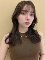 ピークアブー 銀座並木通り(PEEK-A-BOO)&nbsp;★韓国風レイヤーくびれミディブリーチなしブラウンベージュ前髪