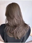 韓国ヘアロング顔周りレイヤー美髪_ba473541