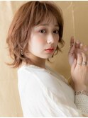 レッドブラウンくせ毛風ウルフボブレイヤーTc2川口20代30代40代