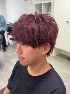 オーシャントーキョー 心斎橋(OCEAN TOKYO WEST) ワインレッドカラーブリーチなしレイヤーカット