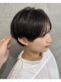 丸みショートシースルーバングくびれショートボブミニボブ