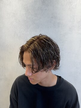 ルースト 西院店(ROOST) ブラウン金メッシュサーフカール