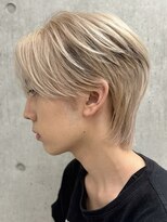 サンクマーケット 渋谷(cinq MARKET)&nbsp;渋谷メンズブリーチカラーミルクティーベージュセンターパート