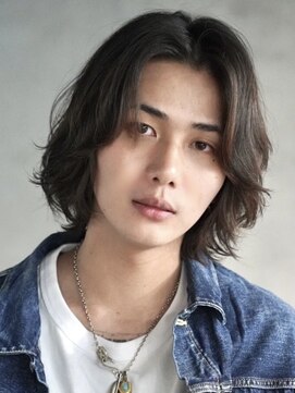 フィフス 天神大名(fifth) 天神メンズボブサーフカール波巻きパーマセンターパートウルフ