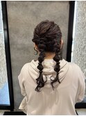 ツインテールアレンジ/結婚式お呼ばれヘア/成人式ヘア