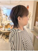 マッシュウルフ×白髪ぼかしカラー
